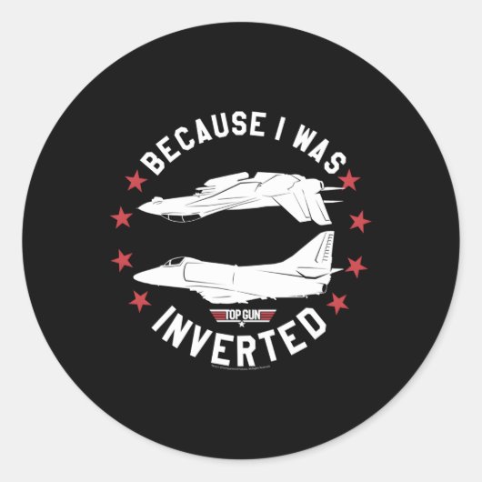 Top Gun invertiert Runder Aufkleber (Vorderseite)
