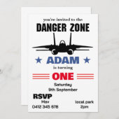 Top Gun Thema Geburtstag Einladung (Vorne/Hinten)