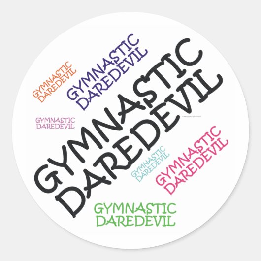 TOP Gymnastik Daredevil Runder Aufkleber (Vorderseite)