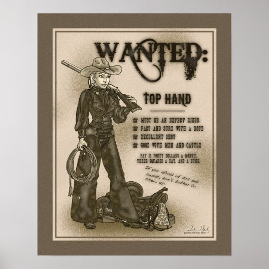 Top Hand Cowgirl Poster (Vorne)
