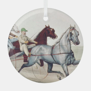 TOP Harness Racing Glass Ornament