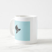 Top Hat auf Blue Kaffeetasse (Vorderseite Links)