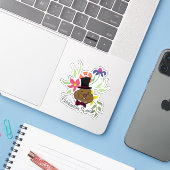 Top Hat Bow Krawatte Spring Flowers Groundhog Aufkleber (Laptop mit iPhone)