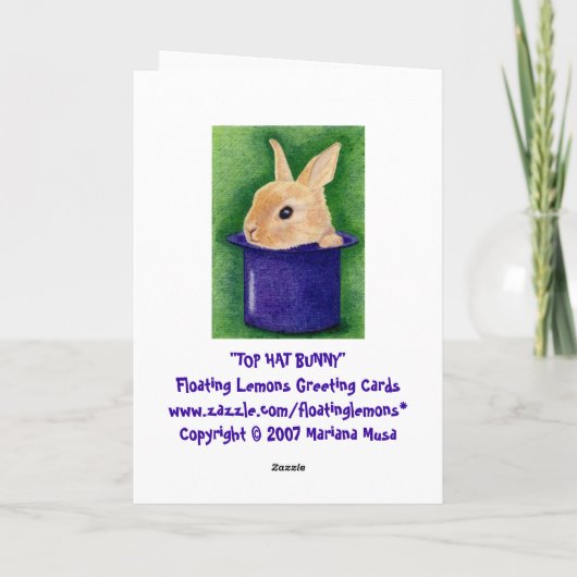 Top Hat Bunny Card Karte (Rückseite)