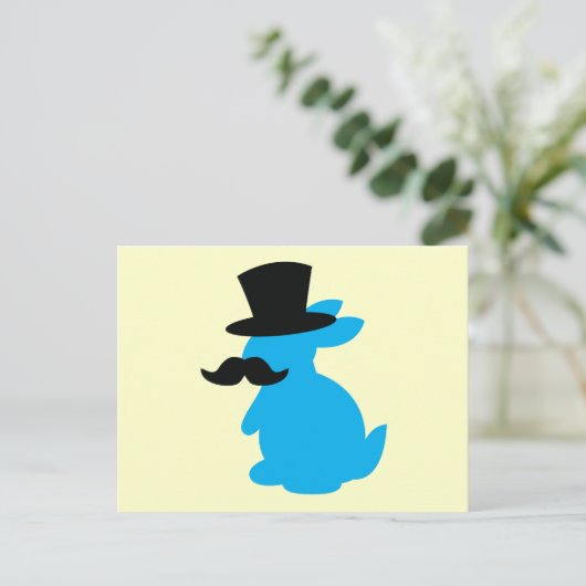 Top Hat Bunny Rabbit Postkarte (Stehend Vorderseite)
