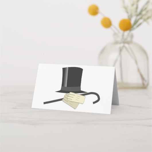 Top Hat Cane Platzkarte (Vorderseite)