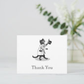 Top Hat Cat Custom Vielen Dank Postcard Postkarte (Stehend Vorderseite)