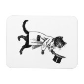 Top Hat Cat Vintag Art Flexi Magnet (Horizontal)