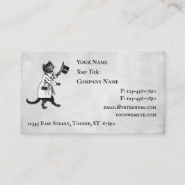 Top Hat Cat Vintag Grunge Business Card Visitenkarte