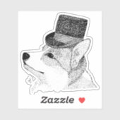 Top Hat Corgi Aufkleber (Blatt)