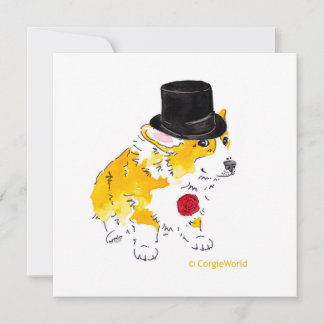 Top Hat Corgi Einladungen