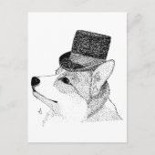 Top Hat Corgi Postkarte (Vorderseite)