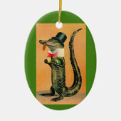 Top Hat Gator Keramik Ornament (Vorne)