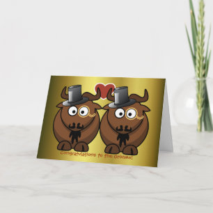 Top Hat Gnu Gay Wedding Card für Grooms Karte