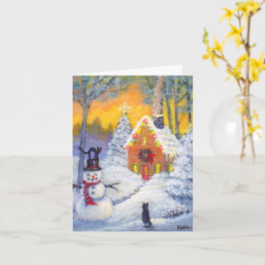 'Top Hat Kit Kat' Grußkarte Karte (Gelbe Blume)