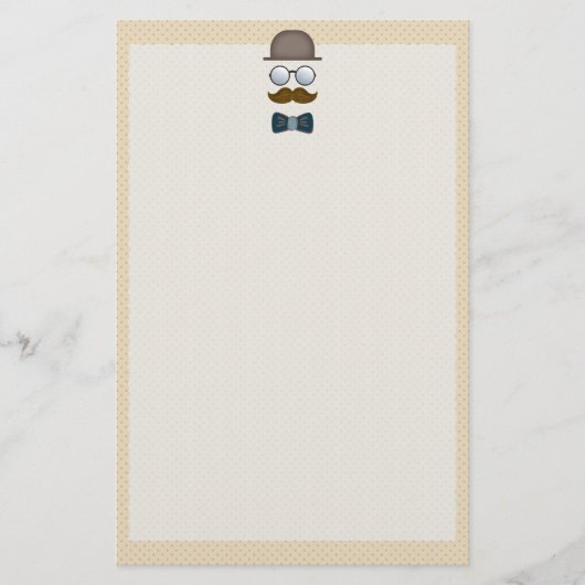 Top Hat, Mustache, Brille und Bow-Krawatte Briefpapier (Vorderseite)