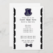 Top Hat Party lädt ein Einladung (Vorne/Hinten)