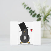 Top Hat Penguin Postkarte (Stehend Vorderseite)