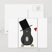 Top Hat Penguin Postkarte (Vorne/Hinten)