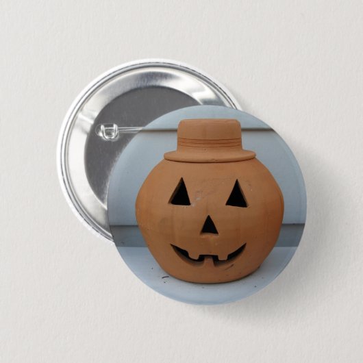 Top Hat Pumpkin Button (Vorne & Hinten)