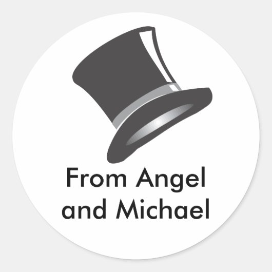 Top Hat Runder Aufkleber (Vorderseite)