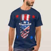 Top Hat Skull American Flag Stars Patriotic Unisex (Vorderseite)