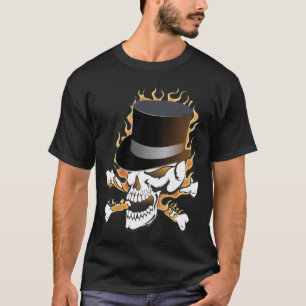 Top Hat Skull-Flaming