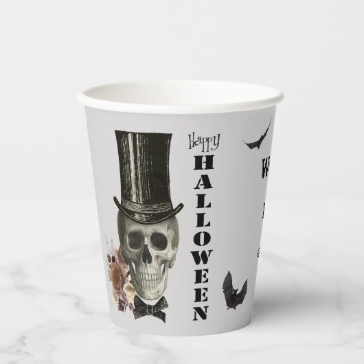 Top Hat Skull Halloween-Party Pappbecher (Vorderseite)