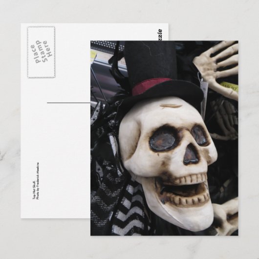 Top Hat Skull Postkarte (Vorne/Hinten)
