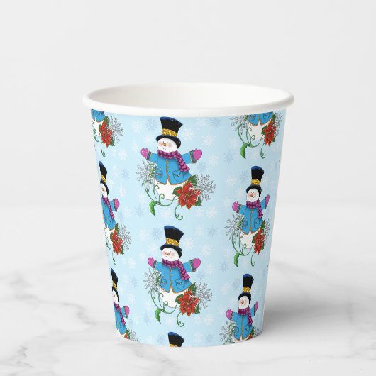 Top Hat Snowman Pappbecher (Rückseite)