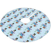 Top Hat Snowman Polyester Weihnachtsbaumdecke (Schrägansicht)