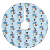 Top Hat Snowman Polyester Weihnachtsbaumdecke (Vorderseite)