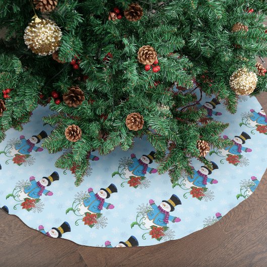 Top Hat Snowman Polyester Weihnachtsbaumdecke