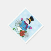 Top Hat Snowman Serviette (Ecke)