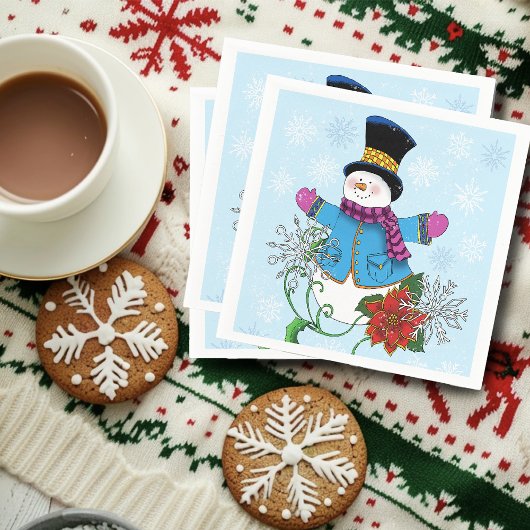 Top Hat Snowman Serviette