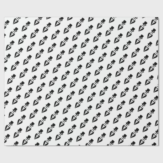 Top Hat Tuxedo Mustache Wedding Geschenkpapier (Flach)