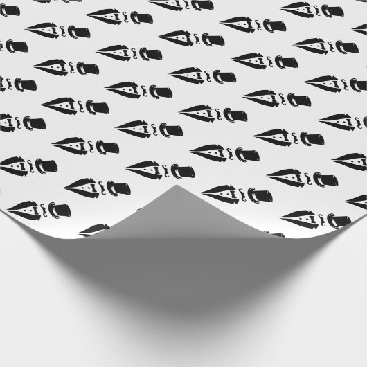 Top Hat Tuxedo Mustache Wedding Geschenkpapier (Ecke)