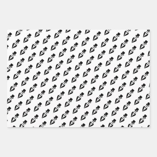Top Hat Tuxedo Mustache Wedding Geschenkpapier Set (Vorderseite 3)