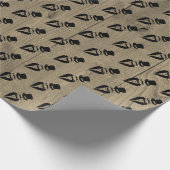 Top Hat Tuxedo Mustache Wedding Wrapping Paper Geschenkpapier (Ecke)