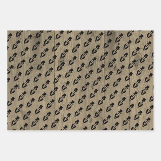 Top Hat Tuxedo Mustache Wedding Wrapping Paper Sie Geschenkpapier Set (Vorderseite 3)
