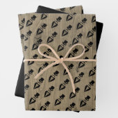 Top Hat Tuxedo Mustache Wedding Wrapping Paper Sie Geschenkpapier Set (Beispiel)