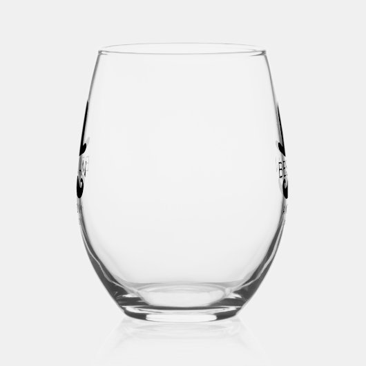 Top Hat und Mustache Weinglas Ohne Stiel (Rechts)