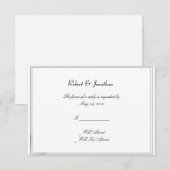 Top Hats Bow Krawatte Blue Gay Wedding Response Ca RSVP Karte (Vorne/Hinten)