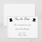Top Hats Bow Krawatte Blue Gay Wedding Save the Da Date (Vorne/Hinten)