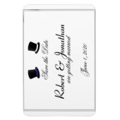 Top Hats Bow Krawatte Blue Gay Wedding Save the Da Magnet (Vertikal)