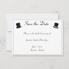 Top Hats Bow Krawatte Blue Gay Wedding Save the Da Save The Date