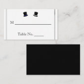 Top Hats und Bow Krawatte Blue Gay Wedding Platzka Platzkarte (Vorne/Hinten)