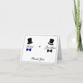 Top Hats und Bow Krawatte Blue Gay Wedding Vielen  Dankeskarte
