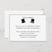 Top Hats und Bow Krawatte Gay Wedding Beilage Begleitkarte (Vorne/Hinten)