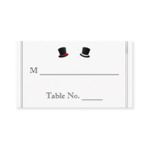 Top Hats und Bow Krawatte Gay Wedding Platzkarten